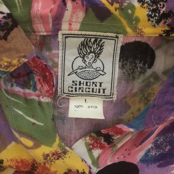 Vintage Short Circuit Short Sleeve Button Down Top - Picture 4 of 5